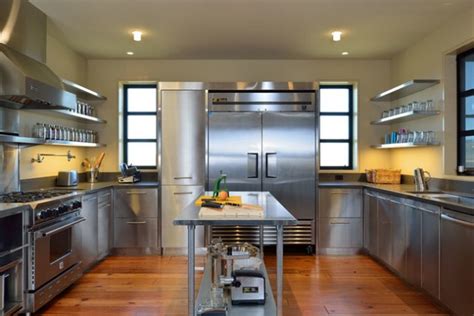 kitchen cabinets that go well with stainless steel|residential stainless steel kitchen cabinets.